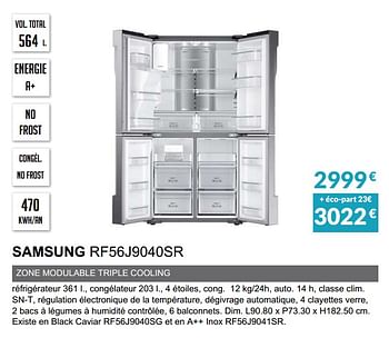 Promotions Rèfrigèrateur multiportes samsung rf56j9040sr - Samsung - Valide de 03/06/2019 à 30/09/2019 chez Copra