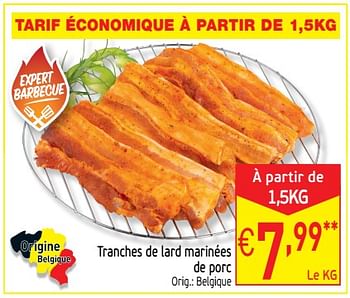 Promotions Tranches de lard marinées de porc - Produit maison - Intermarche - Valide de 11/06/2019 à 16/06/2019 chez Intermarche