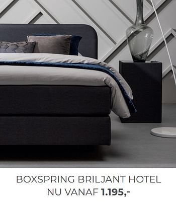 Promoties Boxspring briljant hotel - Goossens - Geldig van 06/06/2019 tot 30/06/2019 bij Goossens Wonen & Slapen