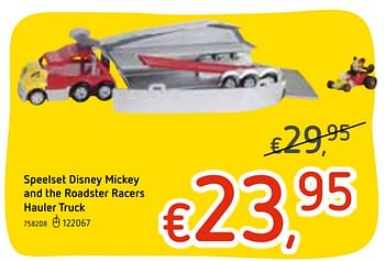 Promoties Speelset disney mickey and the roadster racers hauler truck - Disney - Geldig van 13/06/2019 tot 13/07/2019 bij Dreamland
