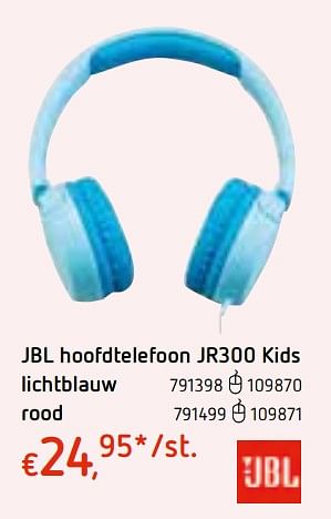 Promoties Jbl hoofdtelefoon jr300 kids lichtblauw - JBL - Geldig van 13/06/2019 tot 13/07/2019 bij Dreamland
