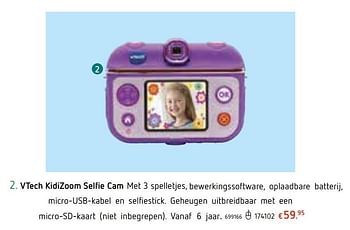 Promoties Vtech kidizoom selfie cam - Vtech - Geldig van 13/06/2019 tot 13/07/2019 bij Dreamland