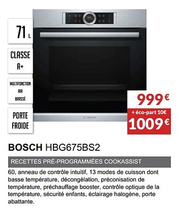 Promotions Four pyrolyse bosch hbg675bs2 - Bosch - Valide de 03/06/2019 à 30/09/2019 chez Copra