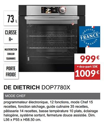 Promotions Four pyrolyse de dietrich dop7780x - Produit Maison - Copra - Valide de 03/06/2019 à 30/09/2019 chez Copra