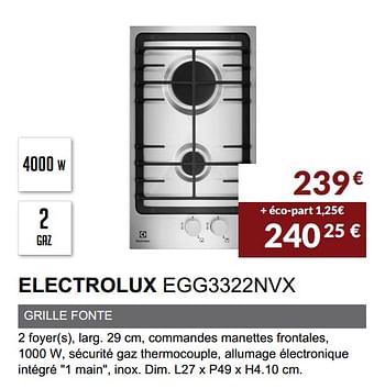 Promoties Table domino electrolux egg3322nvx - Electrolux - Geldig van 03/06/2019 tot 30/09/2019 bij Copra