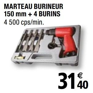 Promotions Marteau burineur 150 mm + 4 burins - Produit Maison - Brico Depot - Valide de 01/04/2019 à 31/12/2019 chez Brico Depot