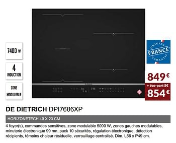 Promotions Table induction de dietrich dpi7686xp - De Dietrich - Valide de 03/06/2019 à 30/09/2019 chez Copra