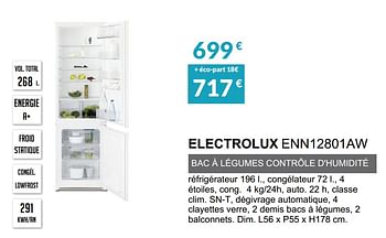 Promoties Rèfrigèrateur intègrable electrolux enn12801aw - Electrolux - Geldig van 03/06/2019 tot 30/09/2019 bij Copra