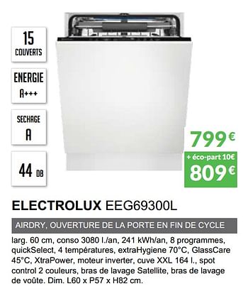 Promotions Lave-vaisselle tout intègrable electrolux eeg69300l - Electrolux - Valide de 03/06/2019 à 30/09/2019 chez Copra