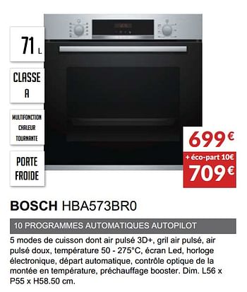 Promotions Four pyrolyse bosch hba573br0 - Bosch - Valide de 03/06/2019 à 30/09/2019 chez Copra