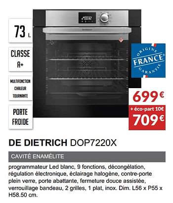Promoties Four pyrolyse de dietrich dop7220x - De Dietrich - Geldig van 03/06/2019 tot 30/09/2019 bij Copra