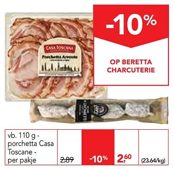 Promoties Porchetta casa toscane - BERETTA - Geldig van 19/06/2019 tot 02/07/2019 bij Makro