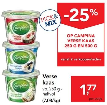 Promoties Verse kaas halfvol - Campina - Geldig van 19/06/2019 tot 02/07/2019 bij Makro