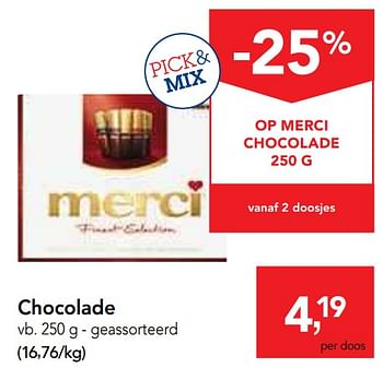 Promoties Chocolade geassorteerd - MERCI - Geldig van 19/06/2019 tot 02/07/2019 bij Makro
