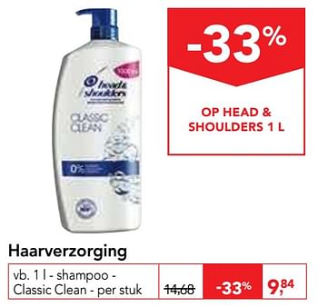 Promoties Haarverzorging shampoo - classic clean - Head & Shoulders - Geldig van 19/06/2019 tot 02/07/2019 bij Makro