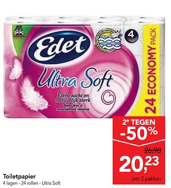Promoties Toiletpapier ultra soft - Edet - Geldig van 19/06/2019 tot 02/07/2019 bij Makro
