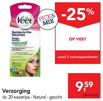 Promoties Verzorging waxstrips - natural - gezicht - Veet - Geldig van 19/06/2019 tot 02/07/2019 bij Makro