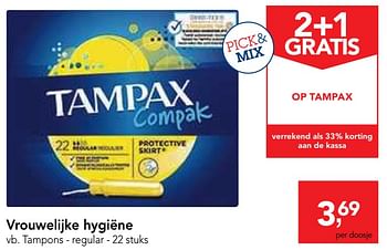 Promoties Vrouwelijke hygiëne - Tampax - Geldig van 19/06/2019 tot 02/07/2019 bij Makro