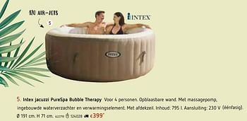Promoties Intex jacuzzi purespa bubble therapy - Intex - Geldig van 13/06/2019 tot 13/07/2019 bij Dreamland