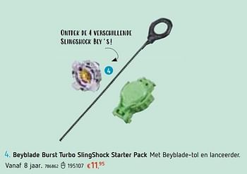 Promoties Beyblade burst turbo slingshock starter pack - Beyblade - Geldig van 13/06/2019 tot 13/07/2019 bij Dreamland