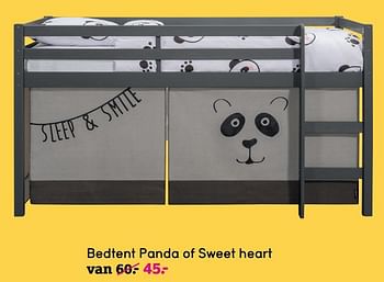 Promoties Bedtent panda of sweet heart - Huismerk - Leen Bakker - Geldig van 10/06/2019 tot 30/06/2019 bij Leen Bakker