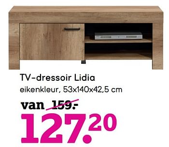 Promoties Tv-dressoir lidia - Huismerk - Leen Bakker - Geldig van 10/06/2019 tot 30/06/2019 bij Leen Bakker