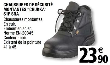 Promotions Chaussures de sécurité montantes chukka s1p sra - Produit Maison - Brico Depot - Valide de 01/04/2019 à 31/12/2019 chez Brico Depot
