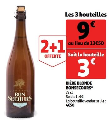 Promotions Bière blonde bonsecours - Bon Secours - Valide de 12/06/2019 à 18/06/2019 chez Auchan Ronq