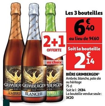 Promotions Bière grimbergen - Grimbergen - Valide de 12/06/2019 à 18/06/2019 chez Auchan Ronq