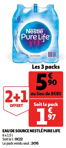 Promoties Eau de source nestlé pure life - Nestlé - Geldig van 12/06/2019 tot 18/06/2019 bij Auchan