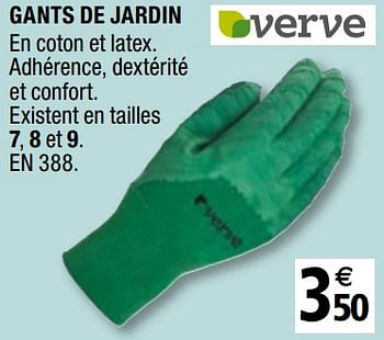 Promotions Gants de jardin - verve - Valide de 01/04/2019 à 31/12/2019 chez Brico Depot