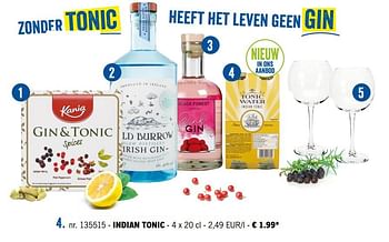 Promoties Indian tonic - Huismerk - Lidl - Geldig van 17/06/2019 tot 22/06/2019 bij Lidl