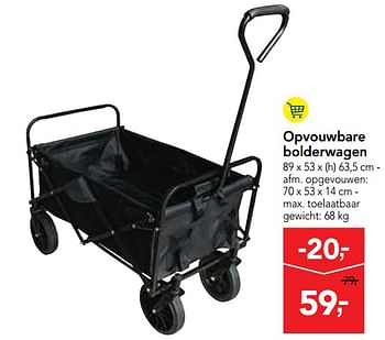 Promoties Opvouwbare bolderwagen - Huismerk - Makro - Geldig van 19/06/2019 tot 02/07/2019 bij Makro
