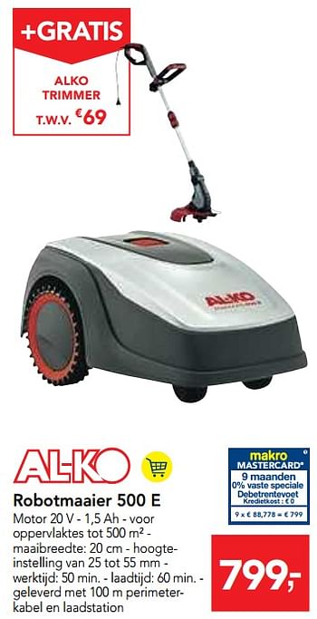 Promoties Al-ko robotmaaier 500 e - Al-Ko - Geldig van 19/06/2019 tot 02/07/2019 bij Makro