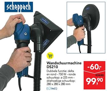 Promoties Scheppach wandschuurmachine ds210 - Scheppach - Geldig van 19/06/2019 tot 02/07/2019 bij Makro