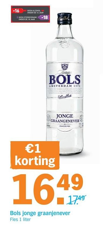 Promoties Bols jonge graanjenever - Bols - Geldig van 11/06/2019 tot 16/06/2019 bij Albert Heijn