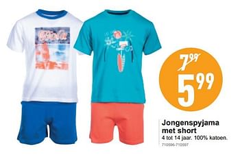 Promoties Jongenspyjama met short - Huismerk - Trafic  - Geldig van 12/06/2019 tot 16/06/2019 bij Trafic