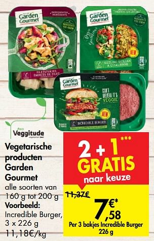 Promoties Vegetarische producten garden gourmet incredible burger - Garden Gourmet - Geldig van 06/06/2019 tot 24/06/2019 bij Carrefour