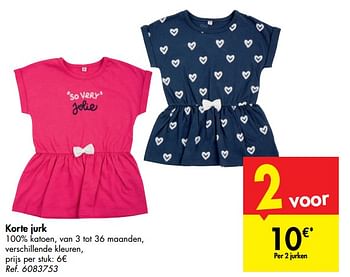 Promoties Korte jurk - Huismerk - Carrefour  - Geldig van 06/06/2019 tot 01/07/2019 bij Carrefour