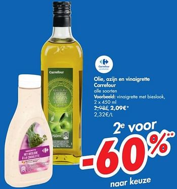 Promoties Vinaigrette met bieslook - Huismerk - Carrefour  - Geldig van 18/06/2019 tot 22/06/2019 bij Carrefour