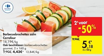 Promoties Barbecuebrochettes zalm carrefour - Gourmet - Geldig van 12/06/2019 tot 17/06/2019 bij Carrefour