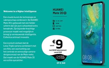 Promoties Huawei mate 20 - Huawei - Geldig van 04/06/2019 tot 01/07/2019 bij Base