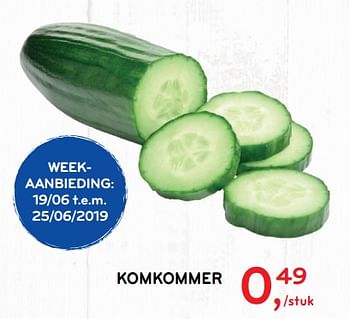 Promoties Komkommer - Huismerk - Alvo - Geldig van 19/06/2019 tot 25/06/2019 bij Alvo