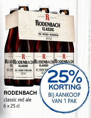 Promoties 25% korting bij aankoop van 1 pak rodenbach classic red ale - Rodenbach - Geldig van 19/06/2019 tot 02/07/2019 bij Alvo