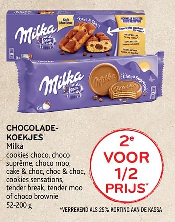 Promoties 2e voor 1-2 prijs chocoladekoekjes milka - Milka - Geldig van 19/06/2019 tot 02/07/2019 bij Alvo
