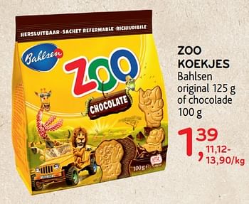 Promoties Zoo koekjes bahlsen original of chocolade - Bahlsen - Geldig van 19/06/2019 tot 02/07/2019 bij Alvo