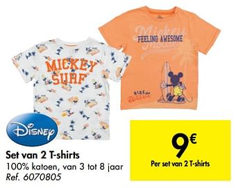 Promoties Set van 2 t-shirts - Disney - Geldig van 12/06/2019 tot 24/06/2019 bij Carrefour