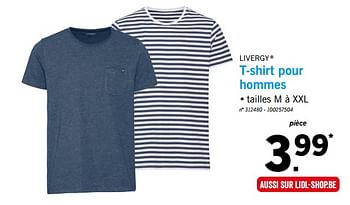 Promoties T-shirt pour hommes - Livergy - Geldig van 17/06/2019 tot 22/06/2019 bij Lidl