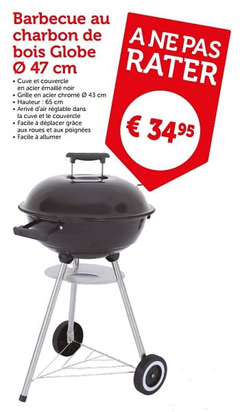 Promotions Barbecue au charbon de bois globe - Produit maison - Aveve - Valide de 19/06/2019 à 29/06/2019 chez Aveve