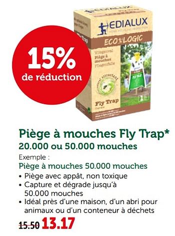 Promotions Piège à mouches 50.000 mouches - Edialux - Valide de 19/06/2019 à 29/06/2019 chez Aveve